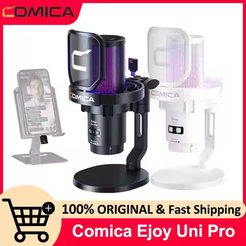 Comica Ejoy Uni Pro Wireless USB Gaming Microphone for PC, smartphone,PS4/5 Condenser RGB Microphone