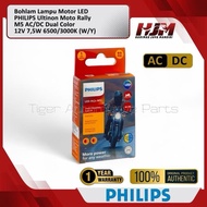 Philips M5 T19 Ac/Dc 12V 7.5W Ultinon Moto Rally 1 Leg Original Motorcycle Led Light Bulb