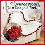 🔥Ready Stock🔥Rose Blanket / Flower Nap Blanket / Knitted Handmade Crochet Rose Flower Blanket