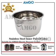 AMGO Electric Pressure Cooker 6L 304 Stainless Steel Inner Pot Replacement