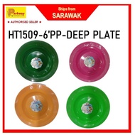 HT1509-6 PCS/SET] Colourful Multipurpose 6“ Plastic Plate, 6PCS 6“ Pinggan Plastik Serbaguna, HT1509