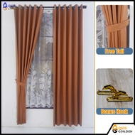 Gorden Jendela Mewah Dan Cantik Blackout Import Polos Lebar 135 cm atau 6 Gelombang Model Smokering