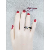 MATA CP854F138F Ceramic ring with initial variation of L letters, genuine yellow gold, weight 0.250 