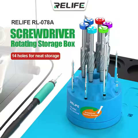 RELIFE RL-078A 14 Holes Screwdriver Rotating Storage Neat Storage For iPhone Repair Tool