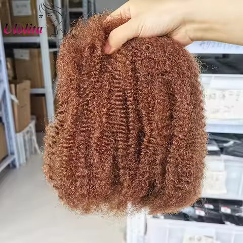 50g #27/30/4/Bug 10-18Inch 4C Afro Kinky Curly Human Crochet Hair Mongolian Virgin Human Hair Extens