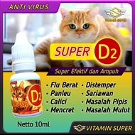 Obat Kucing Anti Virus Super D2 Obat Flu Berat, Panleu, Calici, Distemper, Mencret, Sariawan, Lemes, Muntah, Pipis Darah