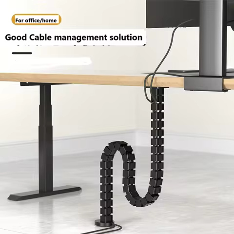 ISRTAO Adjustable Cable Management Solution Snake Cable Spine Flexible Cable Sleeve Organizer for De