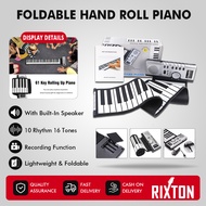 FOLDABLE HAND ROLL PIANO, RIXTON Roll Up Piano Keyboard 61 Keys Hand Rolled Portable Piano, Rolling 