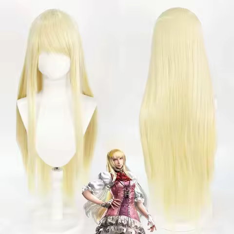 Anime Tekken 8 Lili Cosplay Wig Golden Hair Heat Resistant Hair Wigs Tekken 8 Lili Wigs