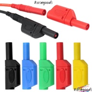 ROSEGOODS Banana Plug Connector, 4MM Black Red Banana Plug, DIY Stackable Banana Plug Wire Solder In