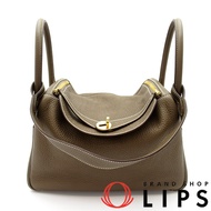 愛馬仕 Lindy 30 H073426CC18 Taurillon Clemence 皮革女士單肩包

灰褐色 [二手]