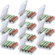 IFAMIO 10 Pack Battery Storage Case AA/AAA Cell Battery Organizer Transparent Battery Holder Contain
