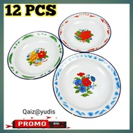 PROMO piring seng jadul blirik 1 lusin tebal murah terbaru / Piring makan seng jadul 20 cm enamel