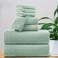 cod8 Pcs Bath Towel Set - 4 Washcloths 2 Face Towels & 2 Bath Towels - Absorbent & Quick Dry Ideal f
