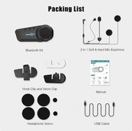 Freedconn Motorcycle Bluetooth Earphones BT Group Intercom Stereo Audio Screen Real time Intercom KY