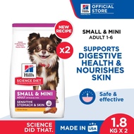 [Bundle Of 2] Hill's Science Diet Adult Sensitive Stomach &amp; Skin Small &amp; Mini Chicken Recipe Dry Dog Food 1.8kg