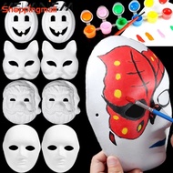 Halloween Costume Face Full Face White Blank Masks Paper DIY Party Masks Props Hand-Painted Mask Couple Half Facemasks Masquerade Cosplay Party Christmas Cosplay Dress Up Masks