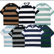 Paket Hemat 4 pcs 100rb Kaos Salur Distro Bahan Adem Semi Cotton Combed 24S // Kaos Stripe Cewe Cowo