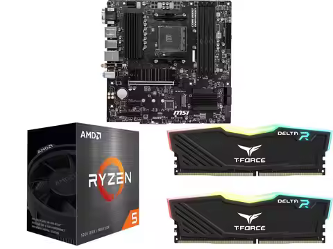 Motherboard CPU Memory Combo - MSI B550M PRO-VDH WIFI Bundle with AMD Ryzen 5 5500 and Team Group TF