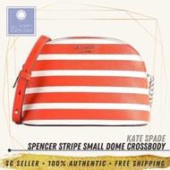 [SG SELLER] Kate Spade KS Womens Spencer Stripe Small Dome Crossbody Tamarillo Multi Leather Bag
