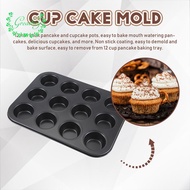 Heavy duty carbon steel cupcake baking tray,12 mini cup cupcake shaped cake pan,nonstick cupcake bak