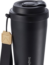 SNAPWARE Zinc Ceramic Insulated One Touch Locking Tumbler Bottle 550ml - 2 Colors - Black/Khaki - SN