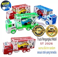 Mainan Truk pengangkut mobil sedan towing sedan mobil derek