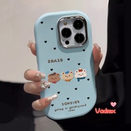 Korean Style Cute Brown Bear Soft Case For Vivo V40 Pro V25 Pro Y7s iQOO Z9 Turbo Z7 Z7X Z9X Neo 3 L
