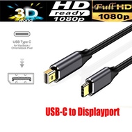 1.8M USB C to Mini Display Port Cable 4K 60HZ HDTV Type-C Converter Adapter for Smart Phone