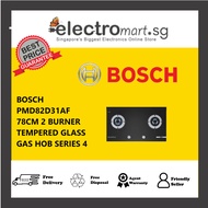 BOSCH PMD82D31AF 78CM 2 BURNER TEMPERED GLASS GAS HOB SERIES 4