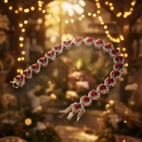 Luxury Solid Platinum PT950 Heart Bracelet Women's Pigeon Red Moissanite Diamond Heart Bracelet