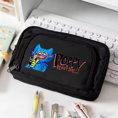 Game Poppy Playtime Stationery Pouch Huggy Wuggy Pencilcase Anime Cartoon Pencil Bag Student Pen Cas