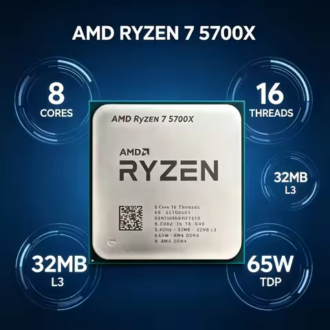 Video Editing Desktop Processor AMD Ryzen 7 5700X 8‑Core 16‑Thread 65W Socket AM4 DDR4 Zen3 Without 