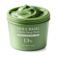 Holy Basil Bubble Deep Mask | Clay-to-Foam Face Mask with PHA & Holy Basil Extract, Gentle Cleansing