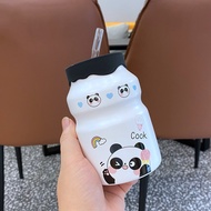 Cốc Uống Bằng Sứ Nước Tráng Men Hình Gấu Trúc Panda Dễ Thương - Có Ống Hút Cute Hottrend