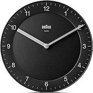 Braun BC06B Classic Analogue Quartz Wall Clock in Black/Quiet Precision Movement/Easy to Read Dial/M