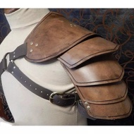 Halloween Medieval Steampunk Single Shoulder Armor Viking Pirate Knight Warrior PU Leather Costume P