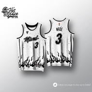 FULL SUBLIMATION HISGRACE CONCEPT JERSEY MIAMI HEAT WHITE JERSEY SET