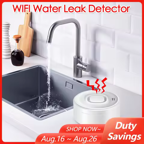 Smart WIFI Water Leak Detector 100dB High-Volume Alarm Remote Real-Time APP Alerts Wireless Stereo S
