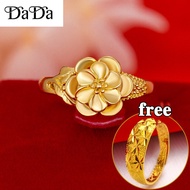 cincin 916 gold ring from woman flower open ring adjustable real gold wedding jewelry