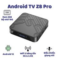 Android Tivi Box Z8 pro 2024 Dual Wifi 2.4G và 5GRam 4G Rom 32GB kèm khiển giọng nóiKết nối Bluetoot