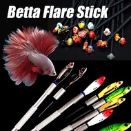 Betta Flare Stick Fig Fish Training Metal Flairing Stick for Fish Random Color Aquarium Decoration