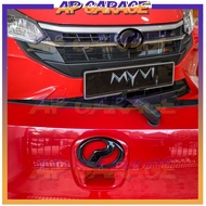 [READY STOCK] PERODUA MYVI 3RD GEN 2018-2022 CAR LOGO EMBLEM FRAME COVER | CARBON FIBER | MATTE BLAC