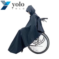 YOLO Wheelchair Waterproof Poncho, Reusable Lightweight Wheelchair Raincoat, Durable with Hood Tear-resistant Packable Rain Cover for Wheelchair Elderly