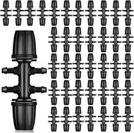 1/2 Inch to 1/4 Inch Irrigation Tube Quality Fitting Fit 8mm ID/4mm ID Connector Barbed Locking Fitt