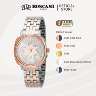 Roscani Louise E34 360° Spinning Dial With Patterned MOP Gold Bracelet Women Watch
