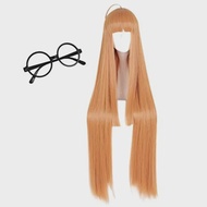 Anime Futabasakura Wig Game P5 Long Straight Hair Cosplay Futaba Sakura Glass Wigs +Wig Cap + Glasse
