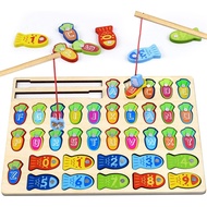 Wooden Magnetic Fishing Game Toys Suitable for 3 Years Old Boys-Montessori Toys ABC Letter Learning Toys and Educational Mathematics Preschool Preschool Toddler Toys Suitable for 3 Years Old 4 Years Old Girls Boys Children Birthday