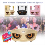 Hot SDRD SD-306 Wireless Bluetooth Dual Microphone Karaoke Portable 3D Stereo Speaker mic.