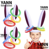 YANN Inflatable Bunny Ears, PVC Ring Toss Set Ring Toss Game, Fun Colorful Bunny Ears Shape Easter B